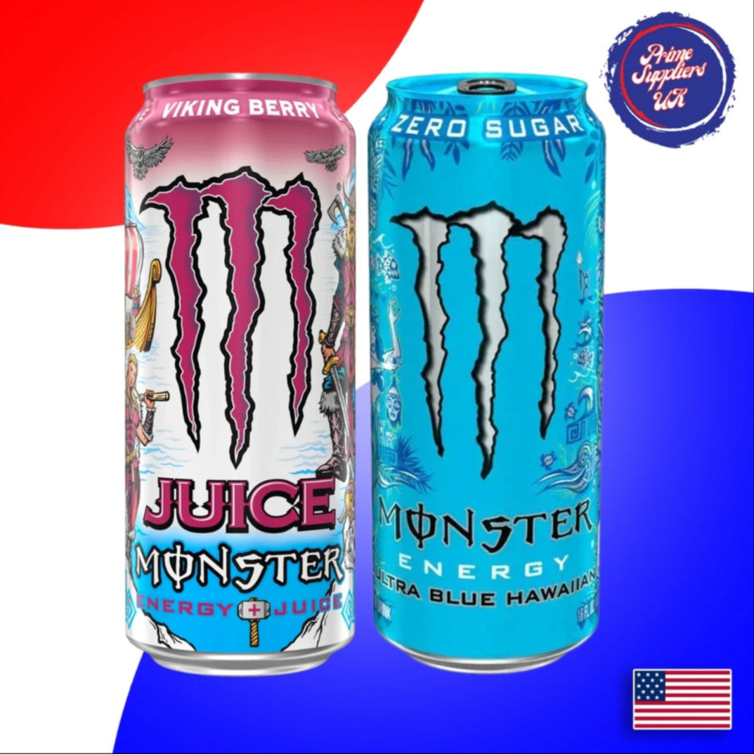 Monster Energy Viking Berry + Monster Ultra Blue Hawaiian Drinks Bundle (473ml)